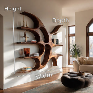 Artistic Wooden Wall Shelf With Unique Design For Living Room