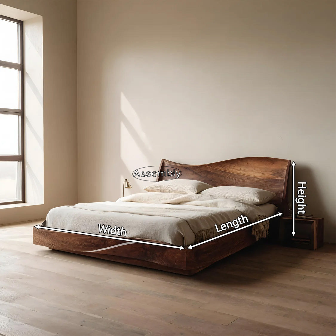 Modern Handcrafted Bed Frame For Bedroom Interiors