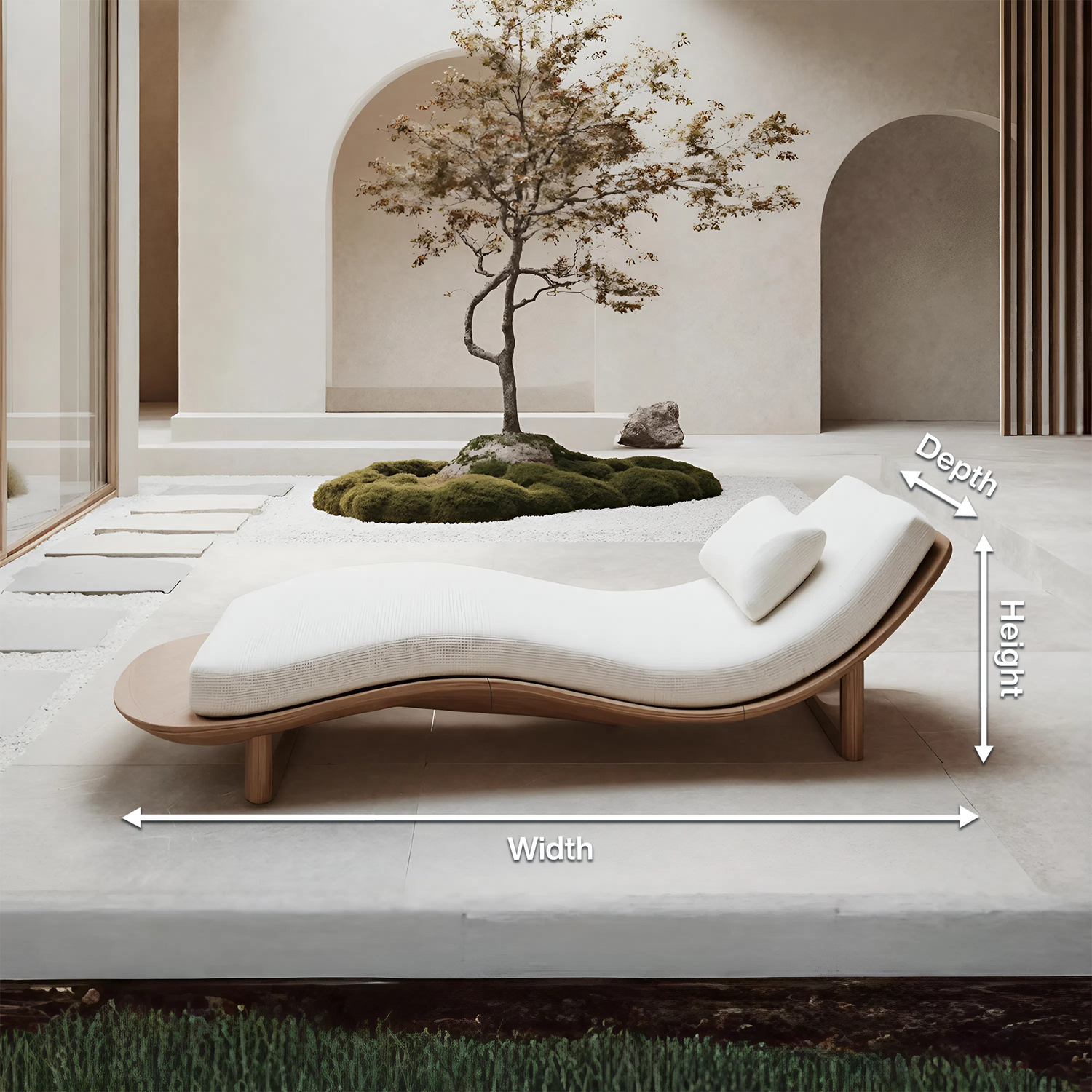 Mid Century Rustic Solid Wood Garden Daybed For Bedroom Furniture