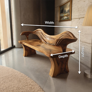 Solid Wood Live Edge Bench For Hallway And Entryway Use