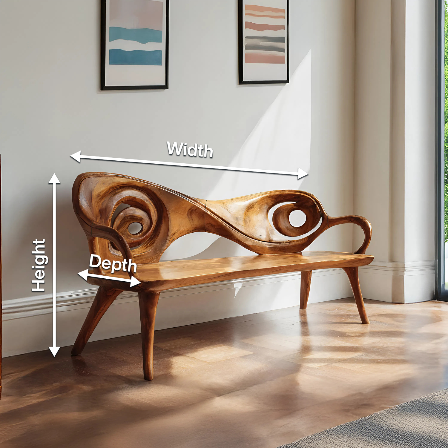 Live Edge Solid Wood Entryway Bench For Home Entryway Decor