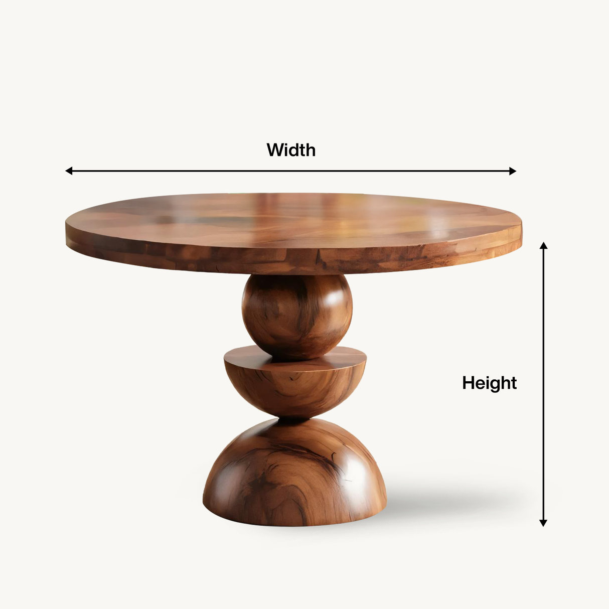 Modern Round Dining Table With Geometric Base For Kitchen And Dining Room