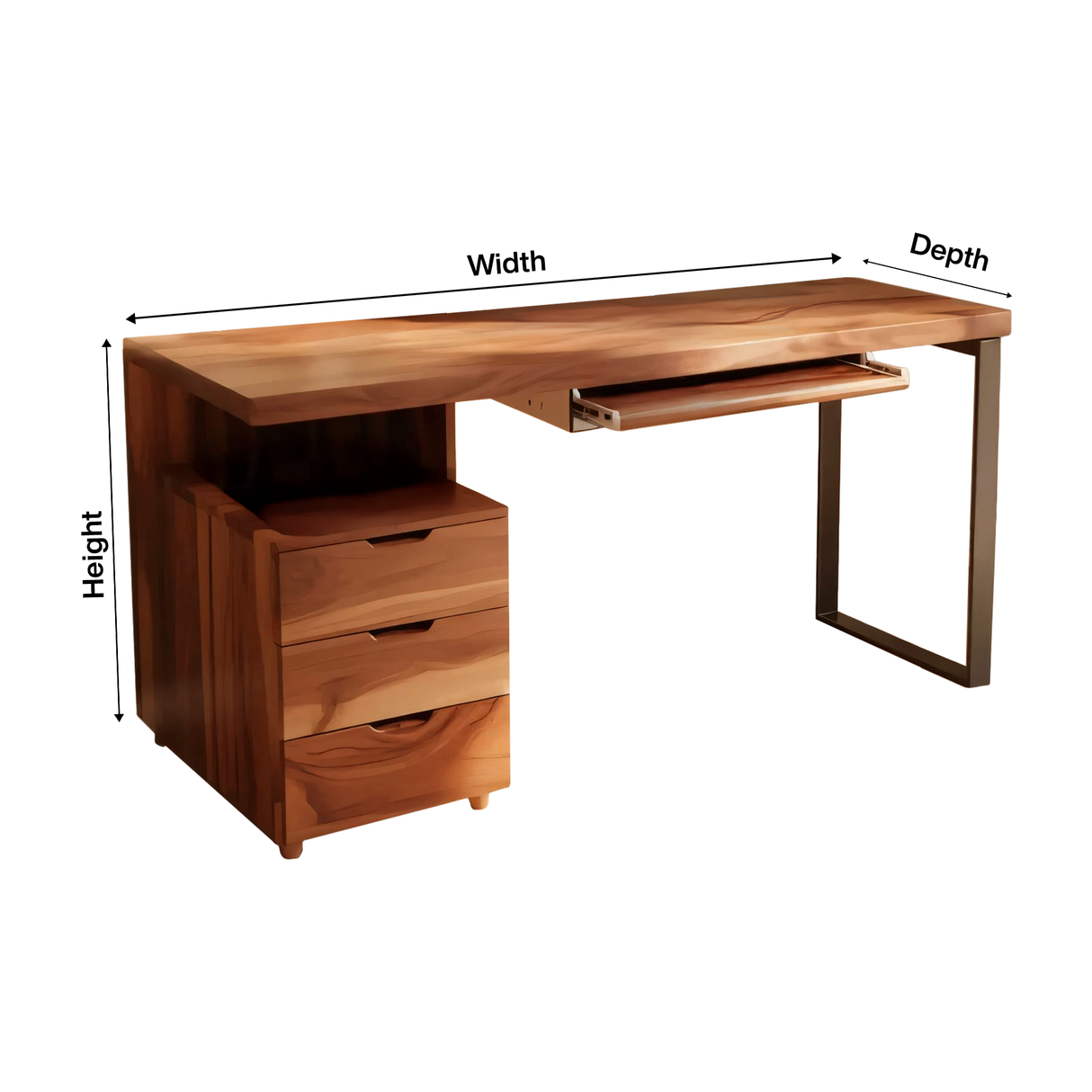 Contemporary Desk with Drawer For Home Office Workspace