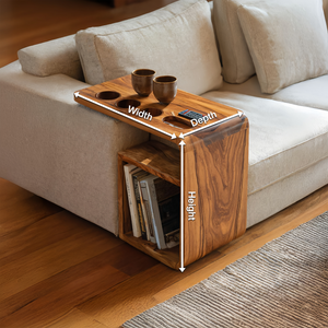 Mid Century Wooden Armrest For Living Room Design