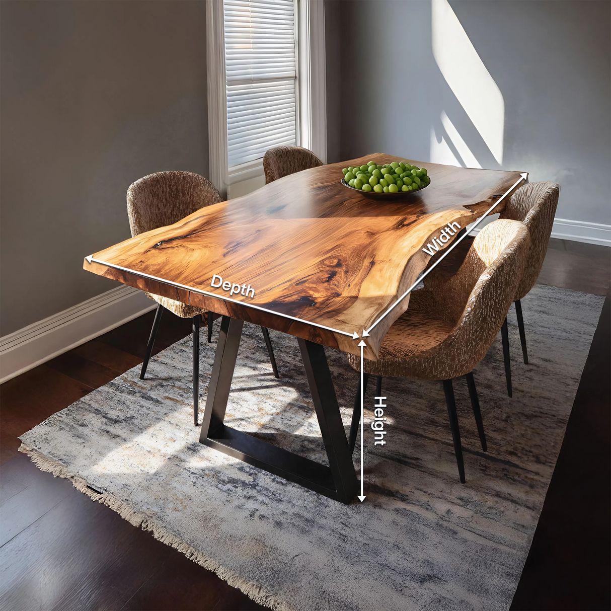 Handcrafted Live Edge Dining Table