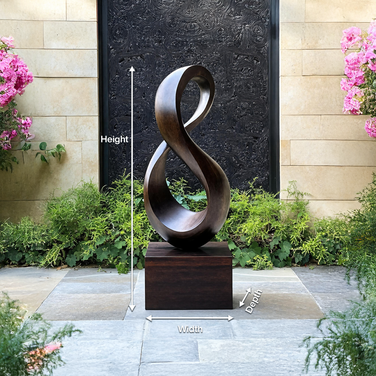 Farmhouse Large Wooden Sculpture For Living Room Accent