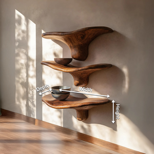 Modern Wooden Live Edge Mushroom Shelf For Minimalist Interior Decor