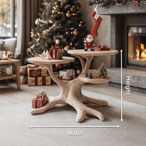 Handcrafted Round End Table For Living Room Holiday Furniture Decor