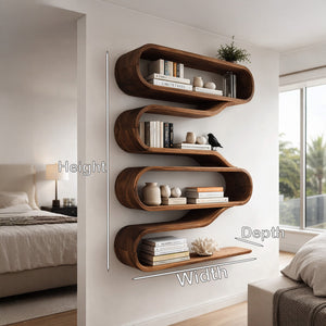 Contemporary Natural Wood Wall Mounted Shelf For Interior Decor