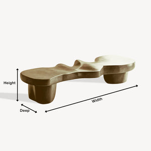 Contemporary Sculptural Wood Bench For Modern Living Room Or Gallery