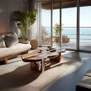Modern Wooden Live Edge Coffee Table For Furniture Decor