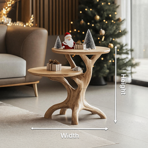 Farmhouse Solid Wood End Table For Living Room Holiday Wall Decor