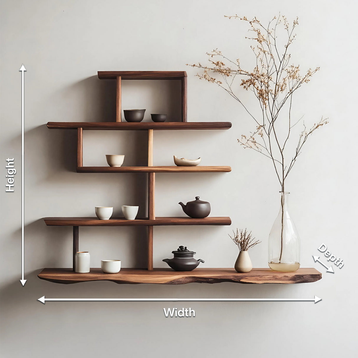 Farmhouse Live Edge Shelf For Bedroom Decor And Storage