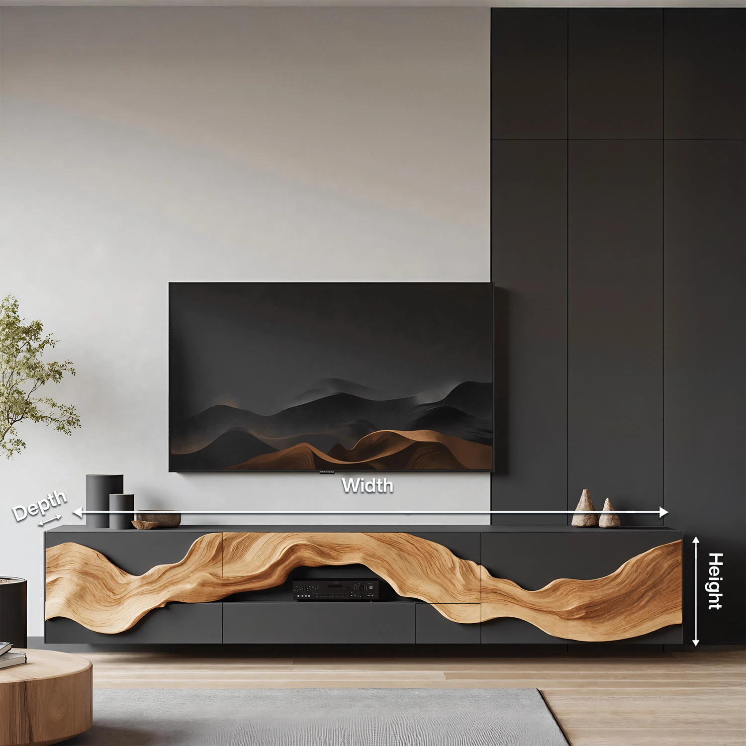 Handcrafted Wooden TV Cabinet For Furniture Decor