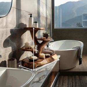 Organic Multi Tier Display Shelf For Bathroom