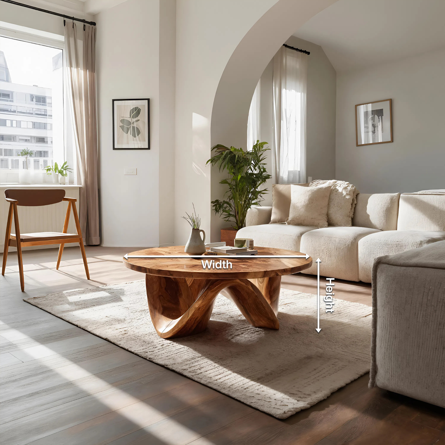Handcrafted Coffee Table Flow Legs For Living Room Decor