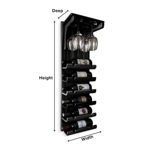 Wall Mounted Wooden Wine Rack With Glass Holder For Kitchen Or Home Bar