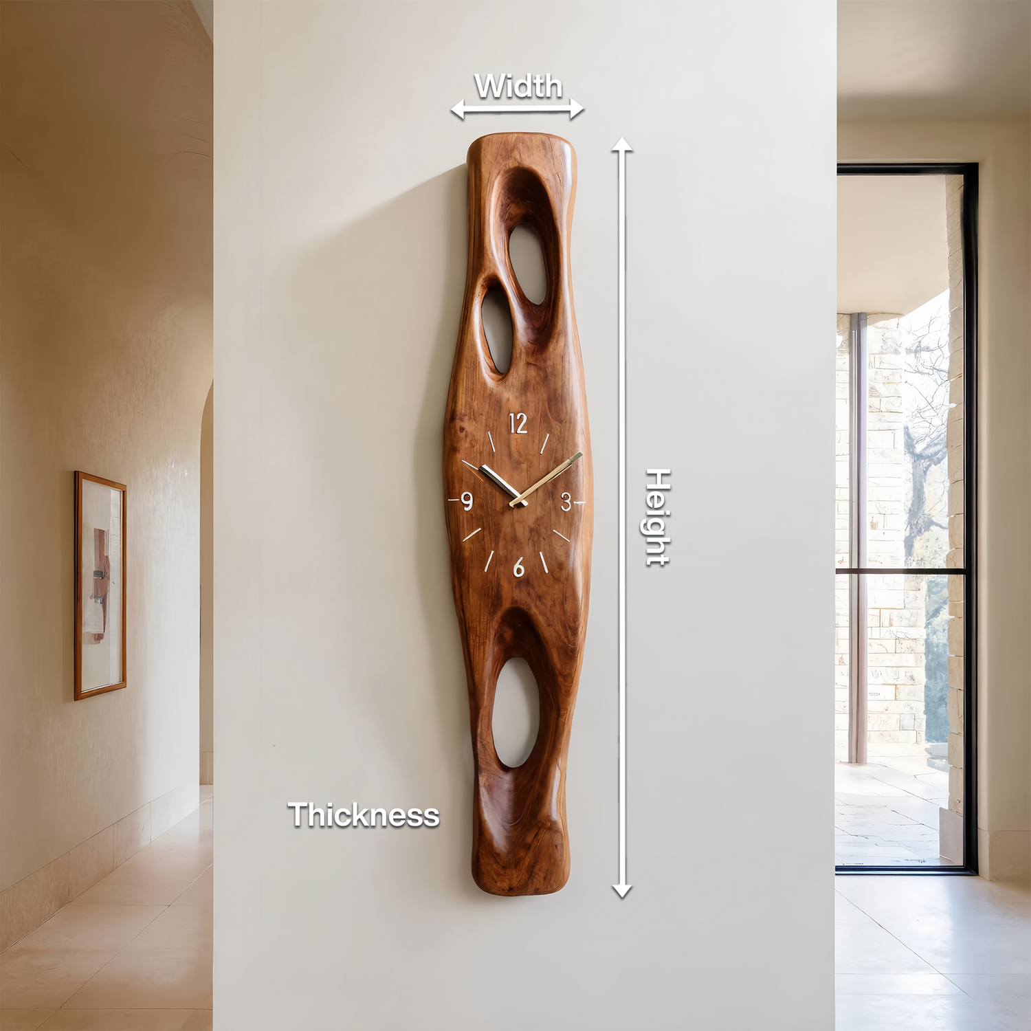 Minimalist Wall Clock Vertical Decor For Living Room