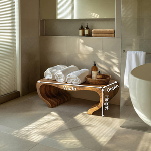 Modern Organic Shower Bench For Spa Decor Or Bathroom