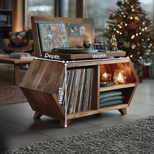 Handcrafted Wooden Record Stand For Bedroom Holiday Style