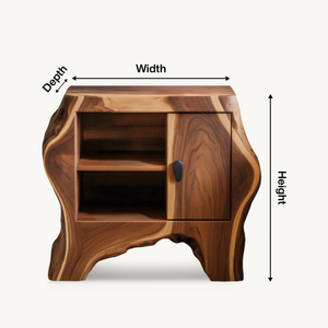 Organic Rustic Nightstand With Storage Cabinet For Bedroom Corner And Interior