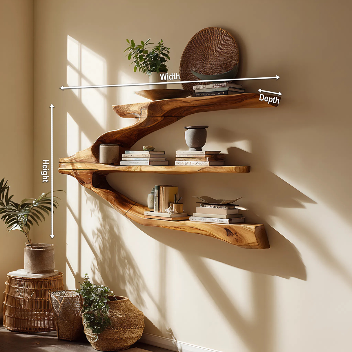 Minimalist Wooden Entryway Display Shelf For Hallway Organizer