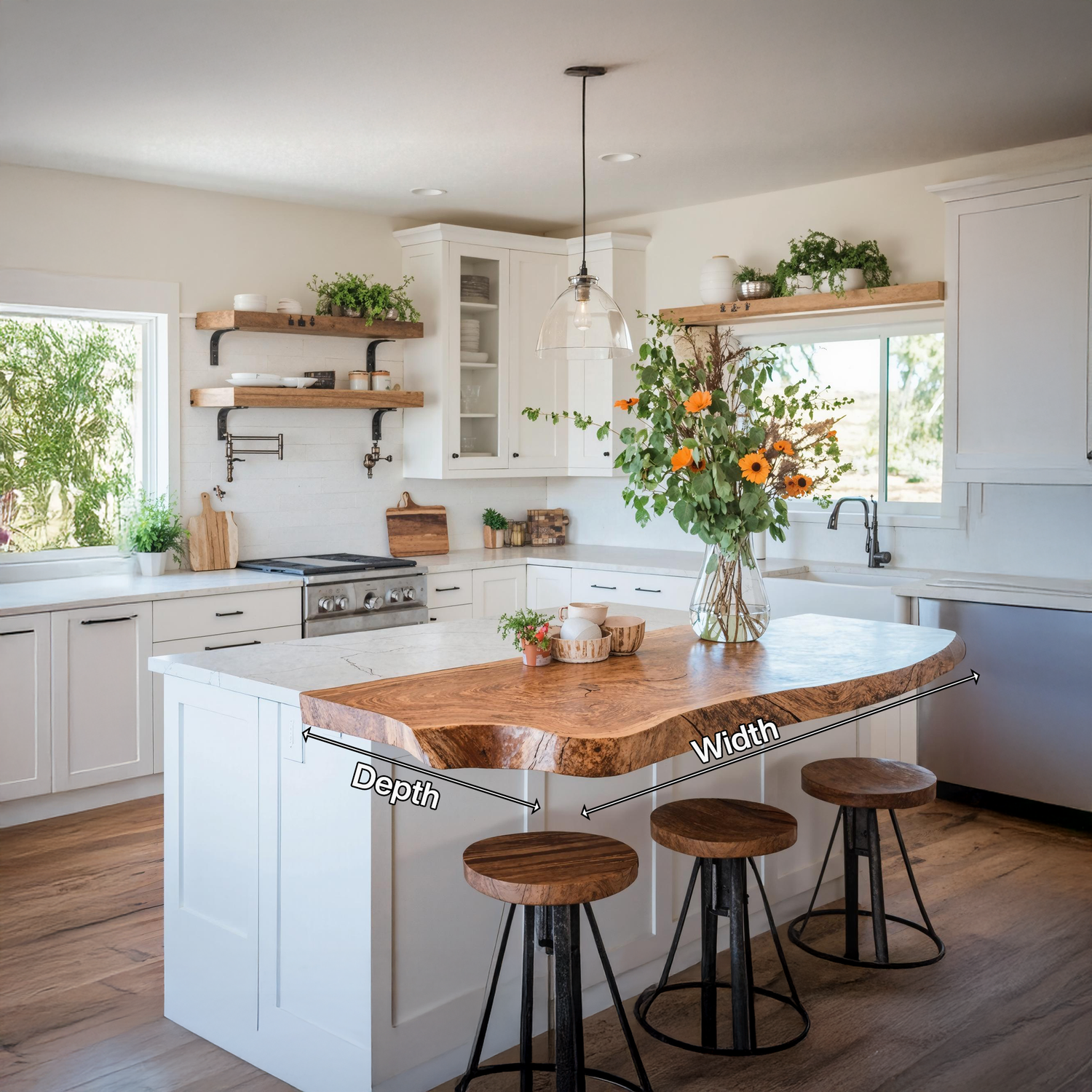 Handcrafted Live Edge Countertop Custom Kitchen Surfaces