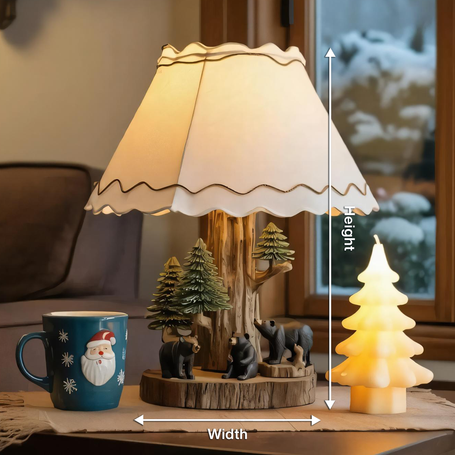 Rustic Bear Table Lamp For Cozy Winter Decor