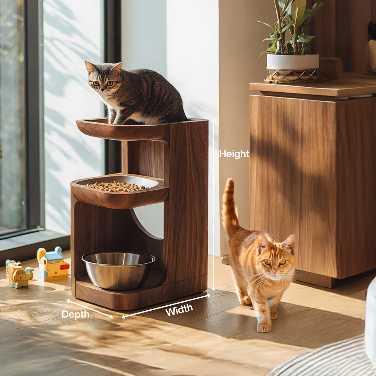 Farmhouse Wooden Dog Bowl Holder For Pet Feeding