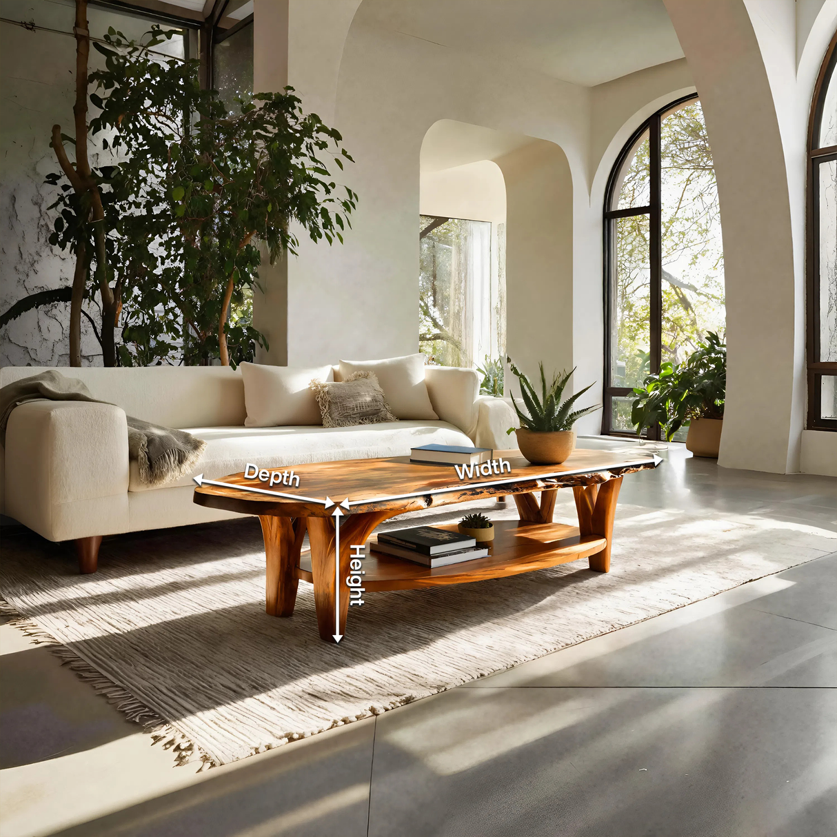 Modern Live Edge Coffee Table For Living Room Decor