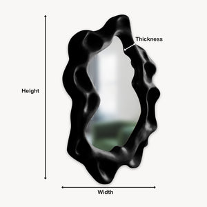 Organic Wall Mirror With Wavy Frame For Entryway Living Room And Bedroom