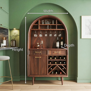 Modern Arched Wine Cabinet For Dining Room