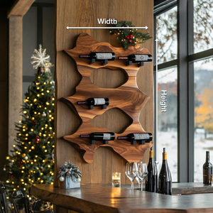 Rustic Solid Wood Live Edge Wine Rack For Entryway
