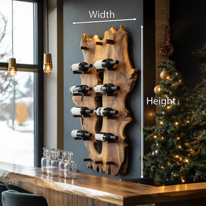 Mid Century Live Edge Wine Holder For Elegant Entryway Decor
