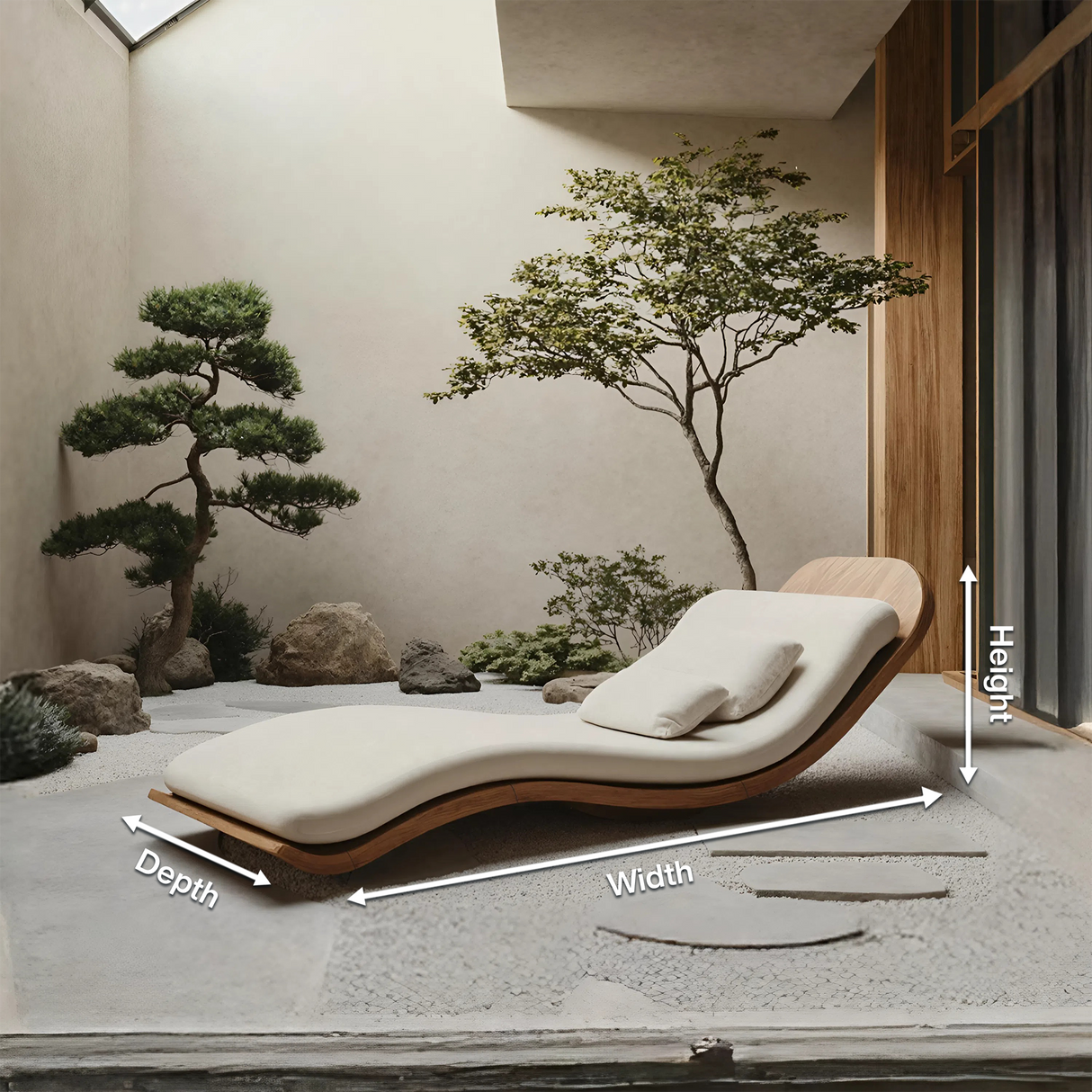 Rustic Wooden Daybed For Patio Furniture And Outdoor Garden Decor