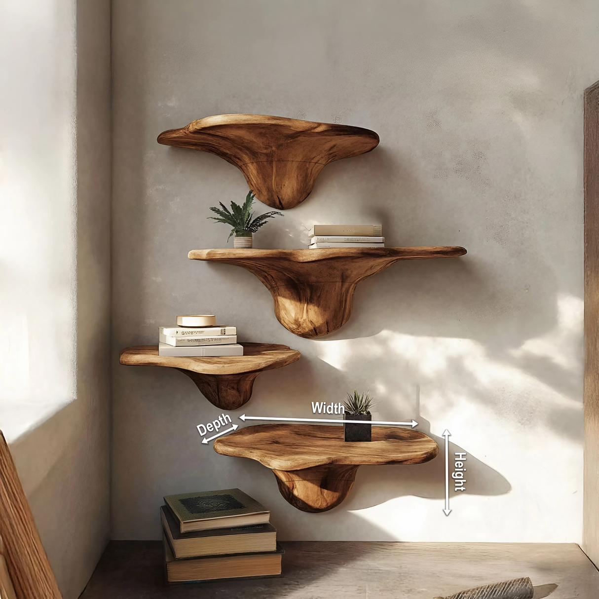 Modern Wooden Mushroom Shelf For Entryway Furniture And Wall Decor