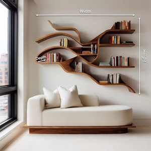 Modern Sculptural Wall Bookshelf For Living Room