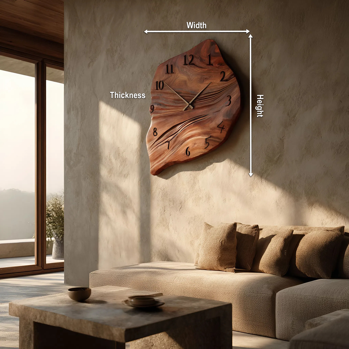 Minimalist Wall Clock Organic Shape Clock For Living Room