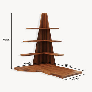 Modern Floating Corner Desk With Tree Shelves For Home Office And Apartment