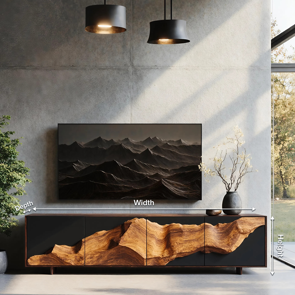 Farmhouse TV Console Table For Entryway Decor