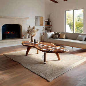 Mid Century Modern Live Edge Coffee Table For Living Room Look