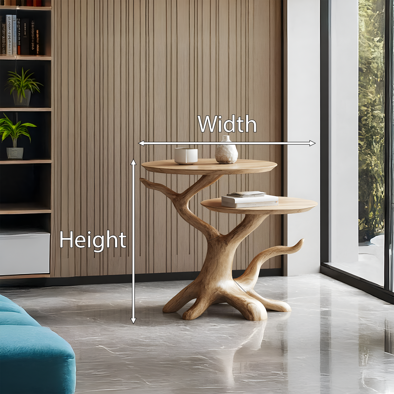 Farmhouse Solid Wood End Table For Living Room Decor And Storage