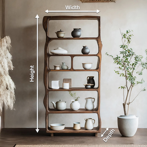 Mid Century Wooden Open Shelf For Living Room Furniture Decor