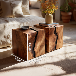 Handcrafted Solid Wood Low Coffee Table For Living Decor