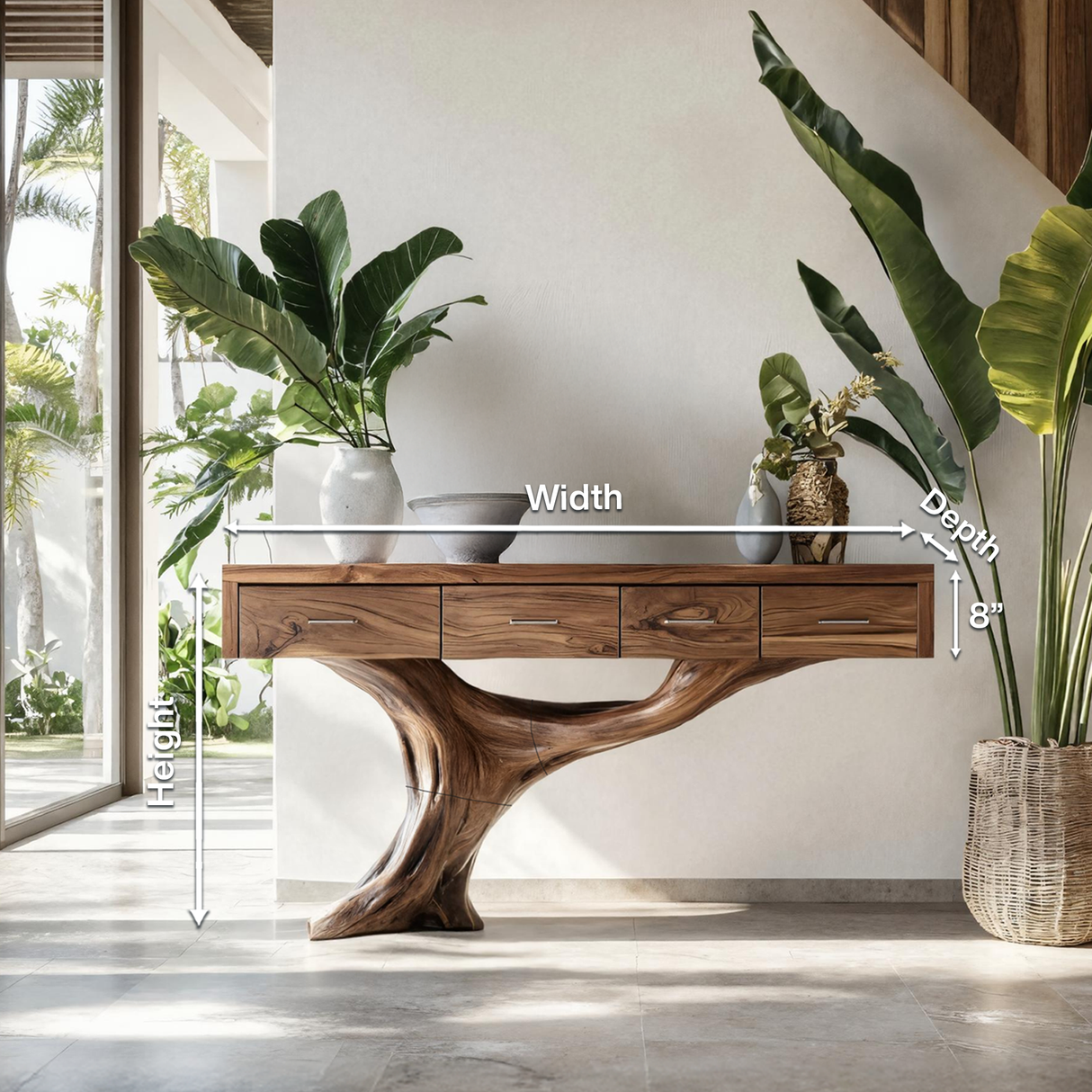 Farmhouse Solid Wood Dressing Table For Bedroom Decor And Storage