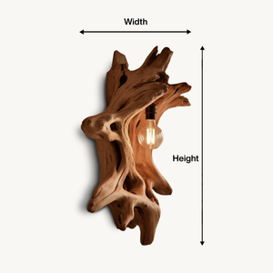 Driftwood Wall Lamp With Carved Form For Rustic Modern Living Room