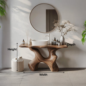 Rustic Solid Wood Vanity For Handmade Bathroom Look