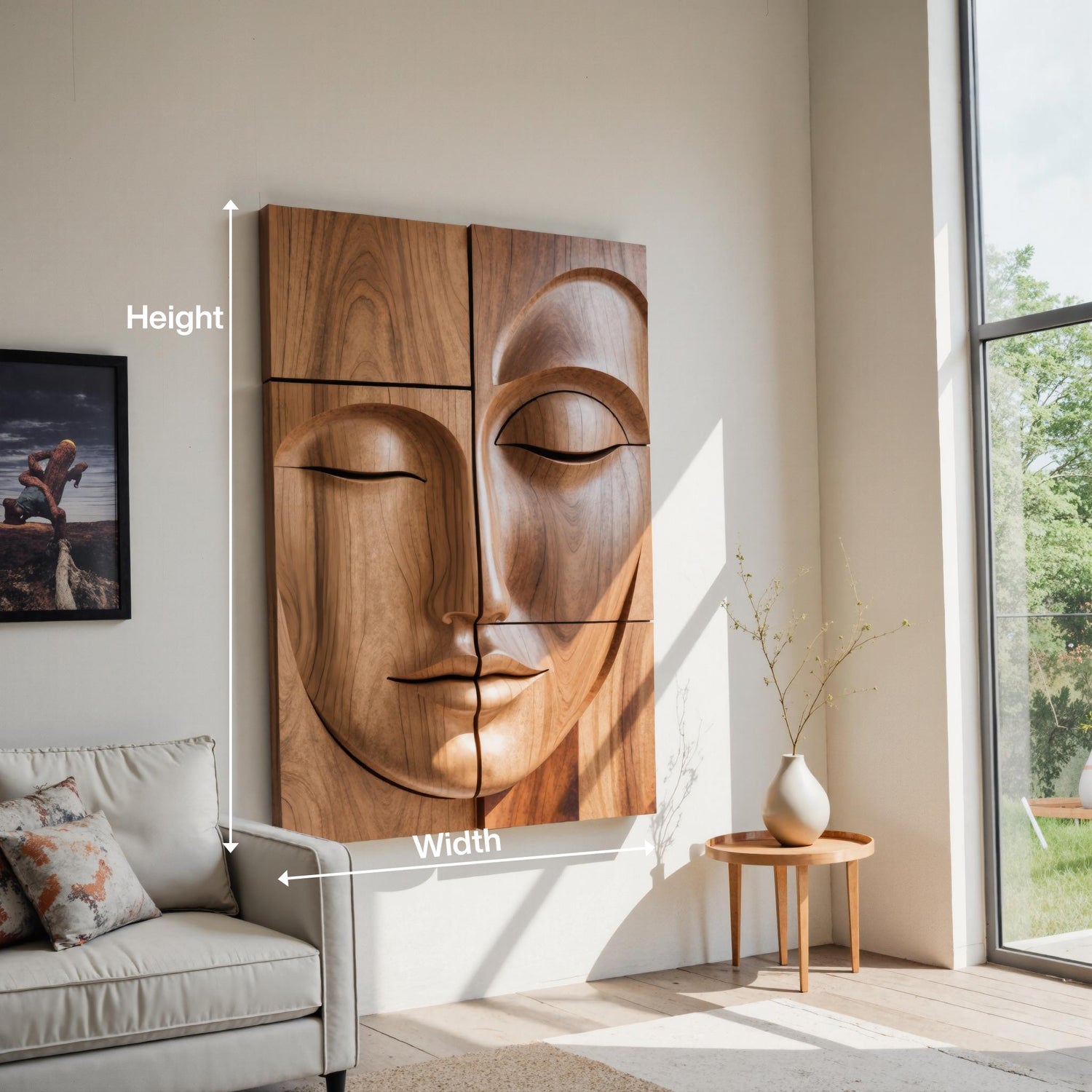 Modern Buddha Face Wall Art Living Room Entryway