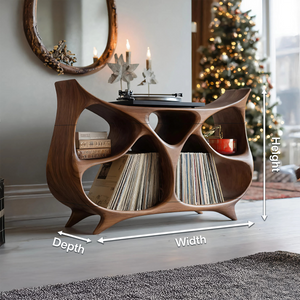 Farmhouse Record Stand For Warm Christmas Living Space