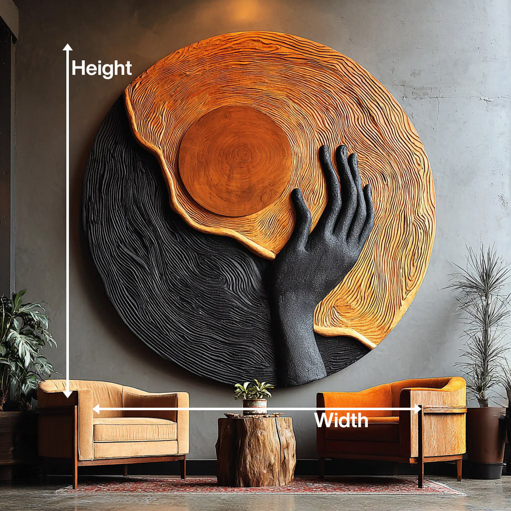 Mid Century Solid Wood 3D Sculpture Furniture Decor For Living Room